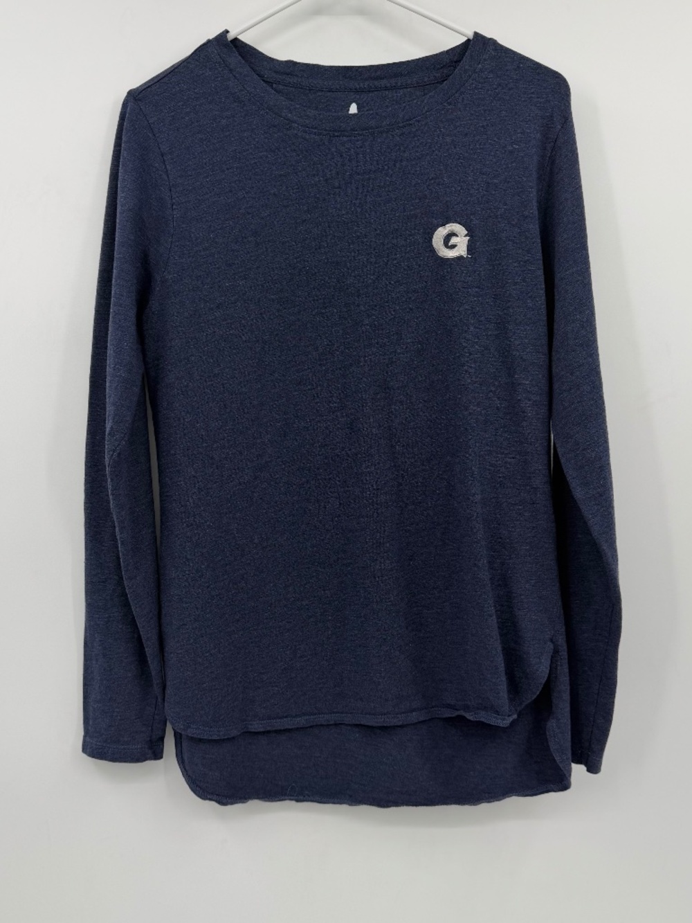 Georgetown Johnnie O T Shirt Women Large Blue Long Sleeve Lightweight Casual